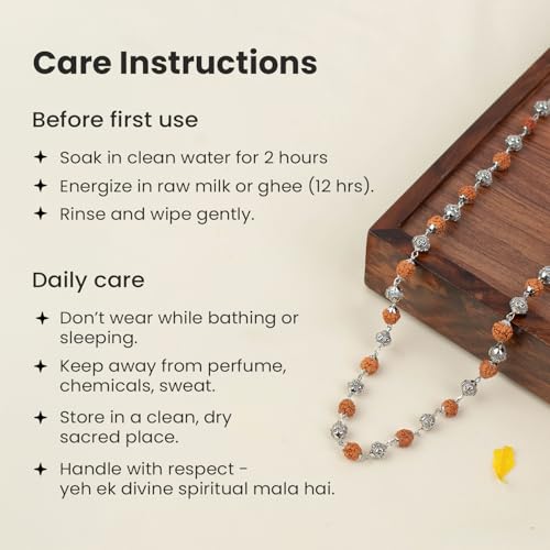 Image of Astrotalk OM Bead Rudraksha Mala | 5 Mukhi Rudraksha Mala Original with Silver OM Bead for Focus, Protection & Spiritual Growth | For Office & Daily Wear | Gift for Man & Woman