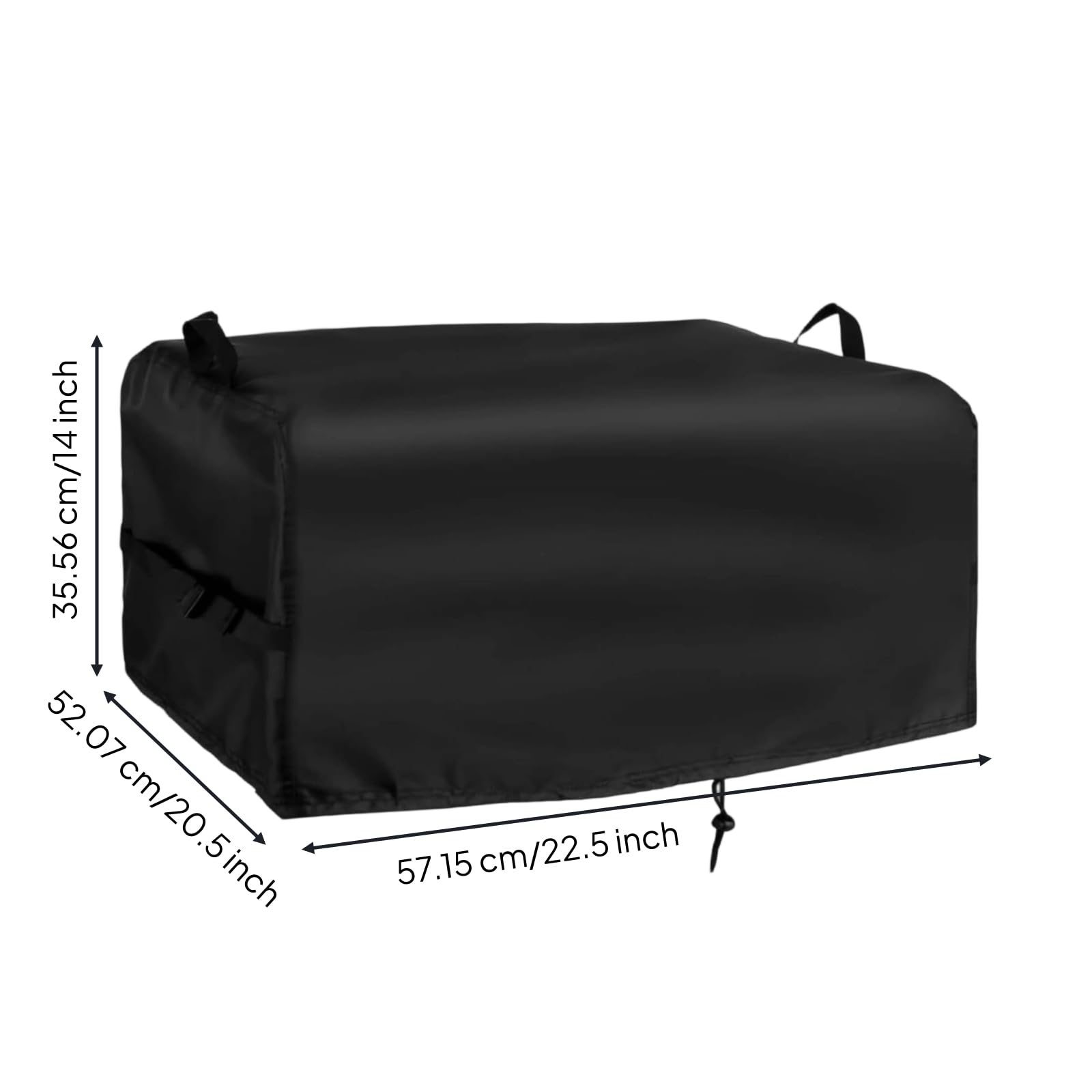 Fritteusen-Schutzhülle mit Kordelzug staubdicht Fritteusen-Abdeckung abwaschbar Fritteusenschutzhülle mit Griff für Imbisswagen , Schwarz 600D PVC , 22.5"L X 20.5"W X 14"H Zoll