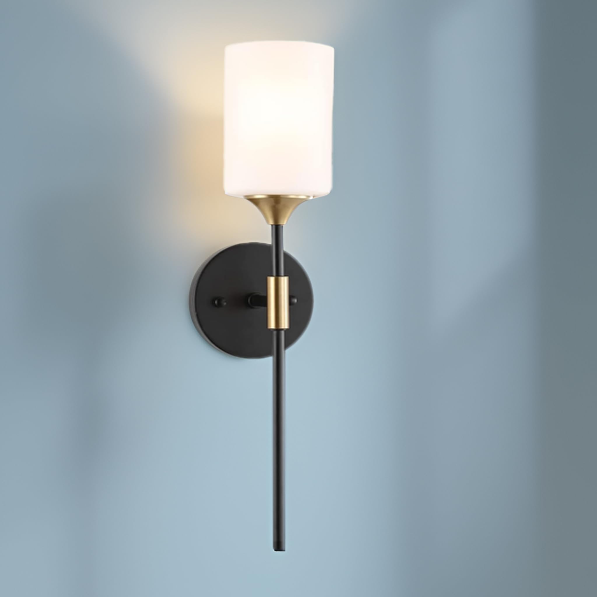 SINOMAN Wall Light for Living Room Modern/Wall Lamps for Bedroom/for Living Room/Wall Lights for Home Decoration/Bedside Wall lamp (Black_Gold, with Bulb)-picture-18