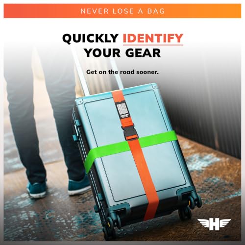 Image of Hero Luggage Straps for Suitcases (2-Pack) Heavy-Duty Adjustable Luggage Belt with Duraflex Buckle & Built-in Luggage Tag - Checked Bag & Carry-on Travel Essentials