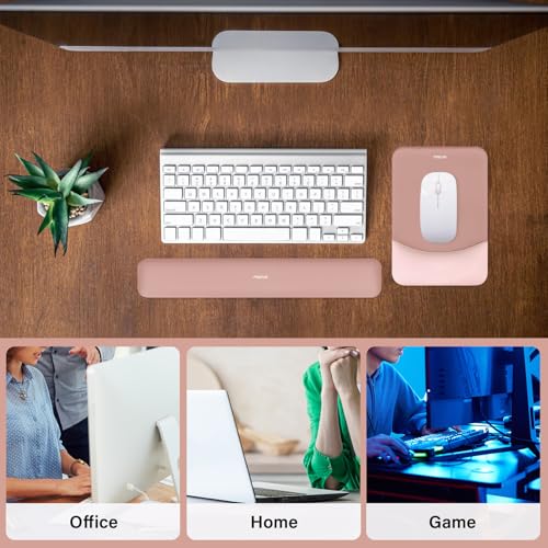 MOSISO Wrist Rest Support Mouse Pad & Keyboard Set, Salmon Pink by MOSISO - Used condition - Image 6