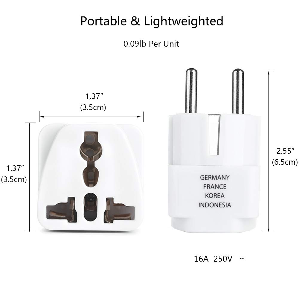 DECORTÉ AQ TRAVELEXCLUSIVE Amazon.com: [2 Pack] BESTTEN Travel Adapter Plug for Europe