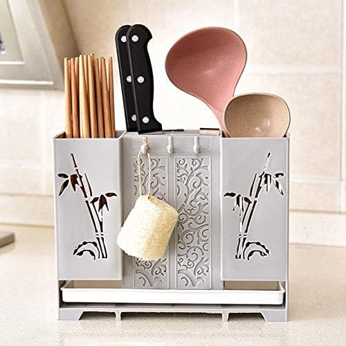 Kitchen Tools Block Wall Mounted Chopsticks Storage Box Holder Spoon Drain Cage Plastic Tube