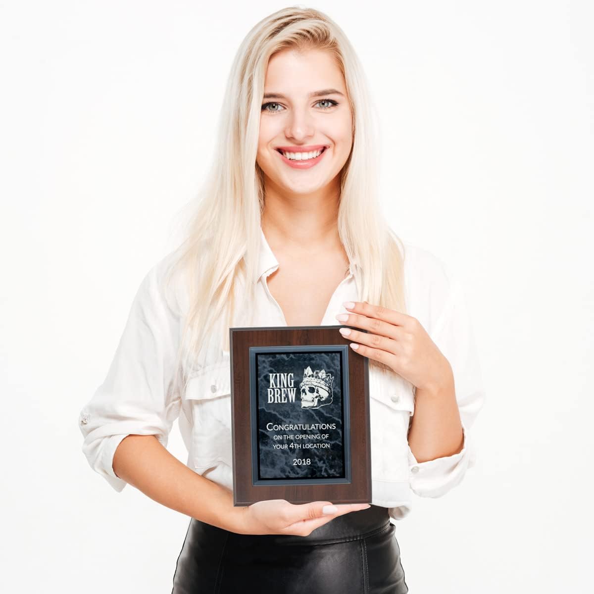 Personalized Color Acrylic Plaques and Awards. Great for Retirement, Thank You, Military Recognition, Special Achievements, Memorials, Sports, School, and Corporate Awards (7 x 9, Black) : Office Products