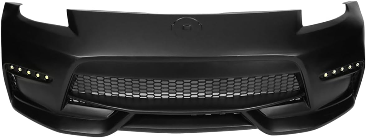 Front Bumper Cover Kit Compatible with 2003-2008 Nissan 350Z, Unpainted Black NIS Style PP Bumper Conversion Exterior Body Kit Replacement