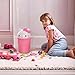 NBHUZEHUA 2 Gallons Cute Pink Kids Trash Can Bedroom Girls, Girl Room Nursery Bathroom Decor 3-7 Years Old, Small Trash Waste Bin Plastic Mini Garbage Can with Lid