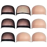 Fani 5 Pack (9 Pieces) Wig Caps Netural Nude Beige and Black Mesh Open end Wig Caps