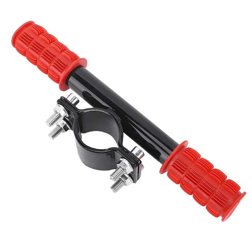 Bamjour Scooter Handlebars, TPU and Iron Adjustable Child Holder Kids Handrail Scooter Grips Electric Handlebar Kids Grips for Electric Accessory Parts (Red)