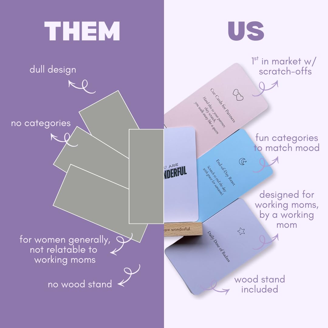 Tarjetas de afirmación para mamá trabajadora para mujeres, 50 tarjetas de afirmaciones positivas diarias (30 tarjetas edificantes + 20 divertidas para rascar) (You Are Wonderful)