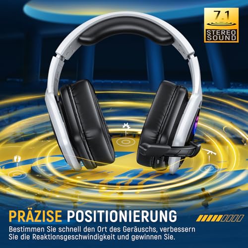 2.4Ghz Wireless Gaming Headset for PS5/PS4/PC(USB-A Port) - 40H Battery Life, Spatial Audio with 360° Flexible Mic, Wireless Headset for Switch/Tablets/Mac and Phone (USB-C Port) – Bild 4