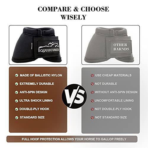 Equusecured Horse Bell Boots Overreach Boots for Horses Durable