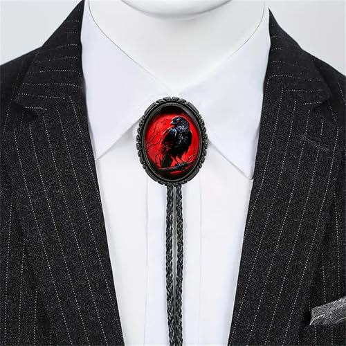 Image of Jeilwiy Bolo Tie for Men Western Cowboy Gothic Bolo Tie Necklace Halloween