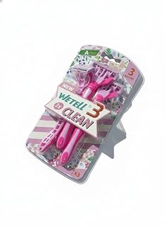 SBF WETELL 3 Clean Disposable Razors for Women – Triple Blade Stainless Steel Razors with Lubrication Strip – Smooth & Gentle Shaving Experience (PINK(WT2025168-WOMEN))