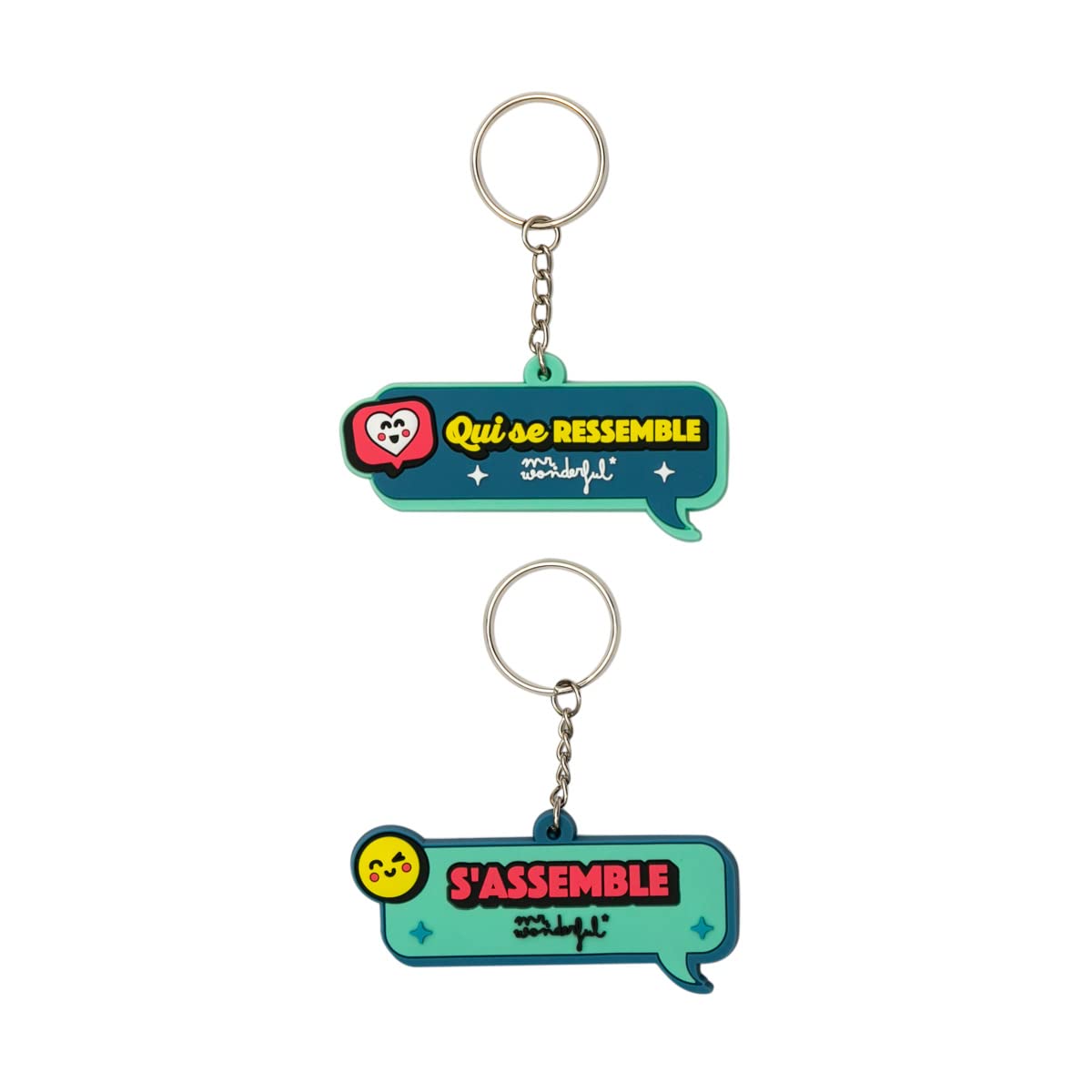 Set of 2 Key Rings Assembled, Multicolored - Image 2