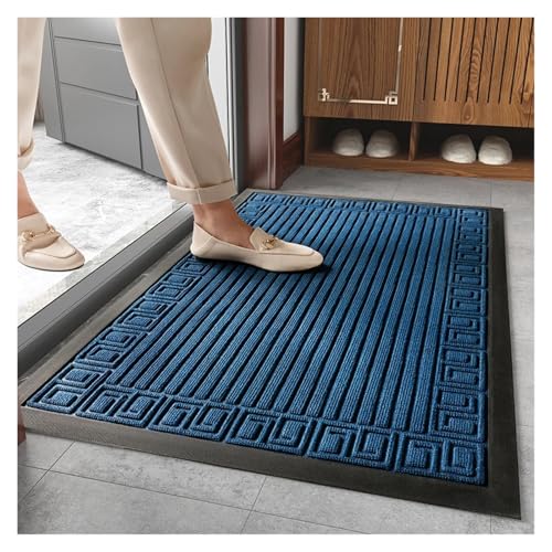 Tapis d'entrée intérieur en caoutchouc gris 40x60cm robuste
