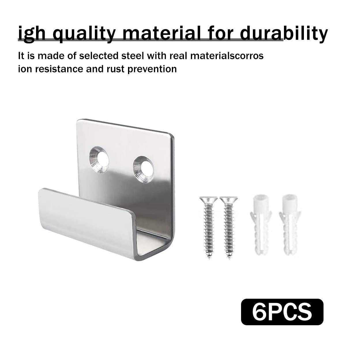 6 Pezzi Inox Gancio Pesante Argento Gancio da Parete Acciaio Piastrelle in Acciaio Inossidabile Display Con 12 Viti Utilizzate per Soggiorno Cucina Esposizione Di Piastrelle