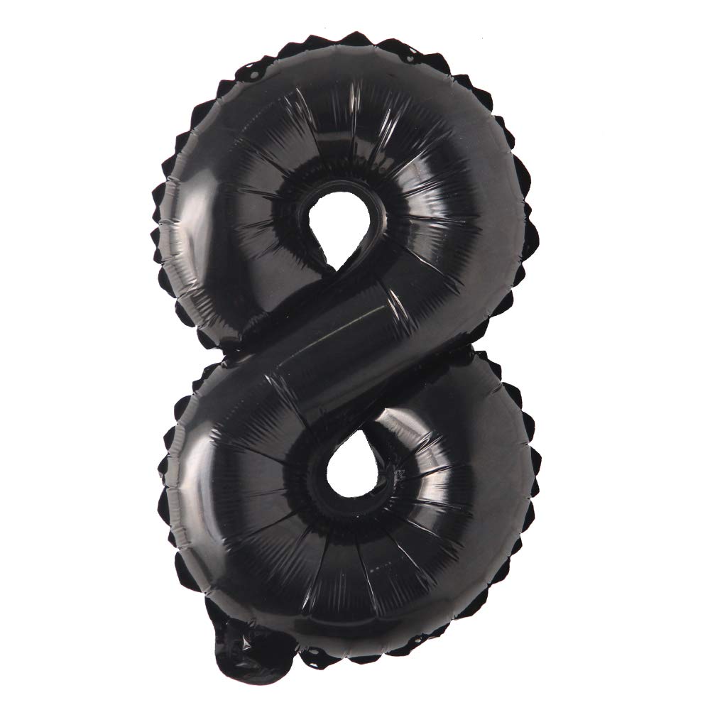 16" inch Single Black Alphabet Letter number Balloons Aluminum Hanging Foil Film Balloon Wedding Birthday party decoration banner Air Mylar Balloons (