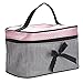 Creazy Square Bow Stripe Cosmetic Bag (Black)