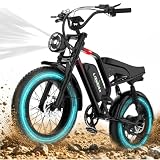 Likebike UM1 2000W Electric Bike for Adults, 20' Fat Tire Ebike, 48V 23Ah UL Certified Battery, Full Suspension All-Terrain Mountain Bike for Commuting & Off-Road Riding