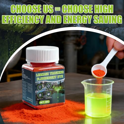 Miniatura 3 de Weilaok Fluoresceína, Colorante Trazador Intenso, Tinte Para Fugas De Agua, Tinta Fuga Piscina Para Detección De Fugas, Piscinas, Spa, Fontanería, Techos, 30g