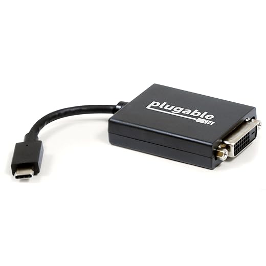 Plugable USB C to DVI Adapter - Connect Your USB-C Laptop to a DVI Display up to 1920x1200 - Compatible with 2017 and Later Mac and Windows PCs - Driverless