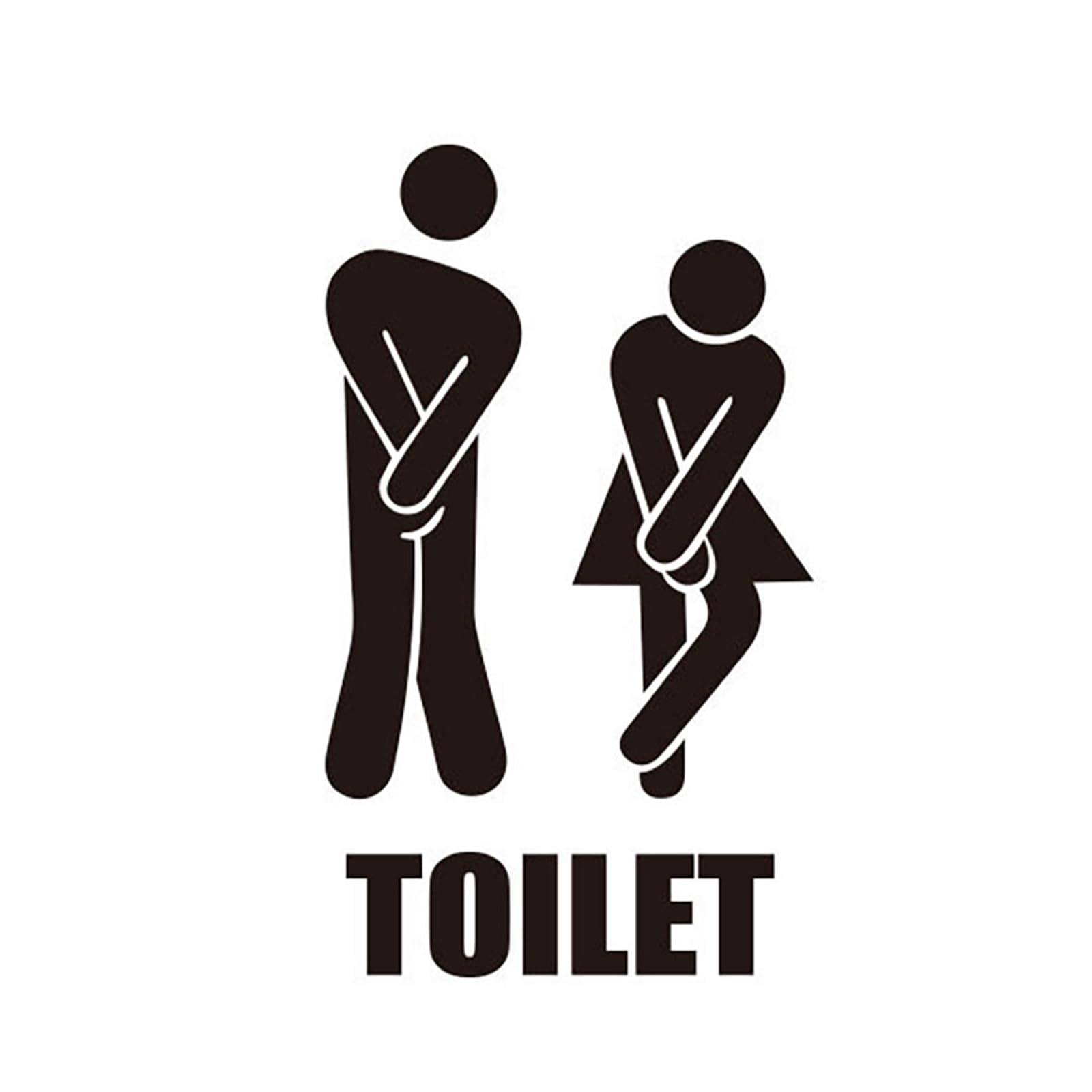 Easy to Apply Toilet Symbol Sticker Toilet Sticker for Bathroom Decors Durability and Long Last PVC Decal Restrooms Signage