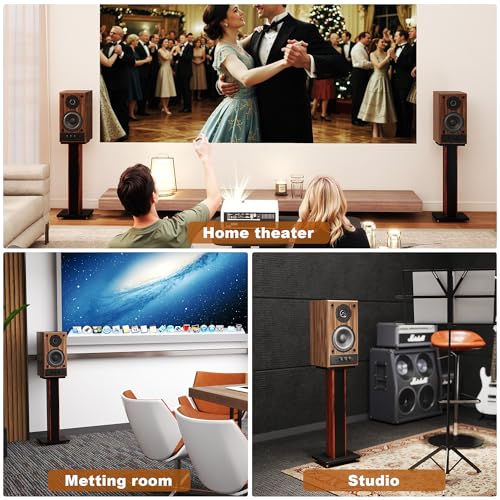 Soportes de altavoz de madera de 70 cm contra vibraciones y sonido distorsionado 7