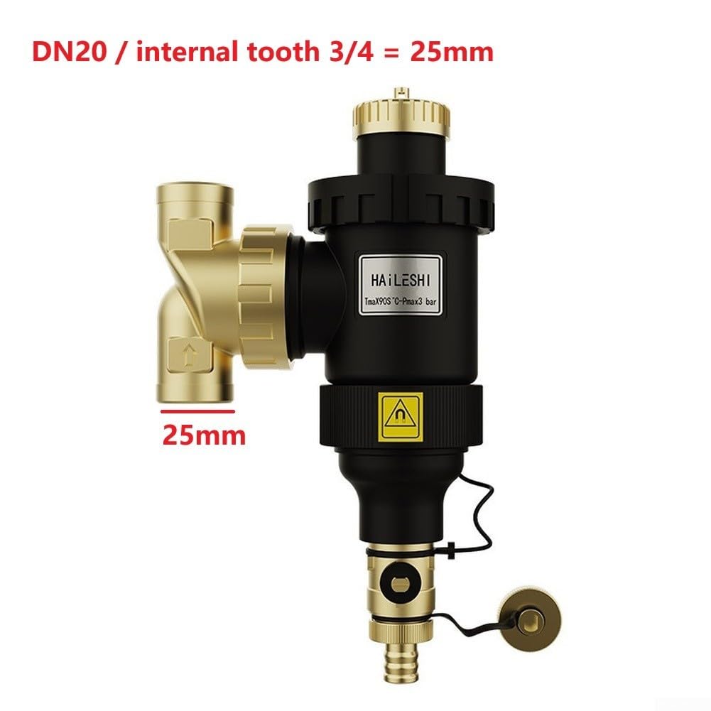 Filtro magnético de calefacción central DN20 DN25 DN32 para separación de lodos de caldera, elemento de malla de acero inoxidable, conexión roscada, carcasa de plástico y latón de ingeniería para