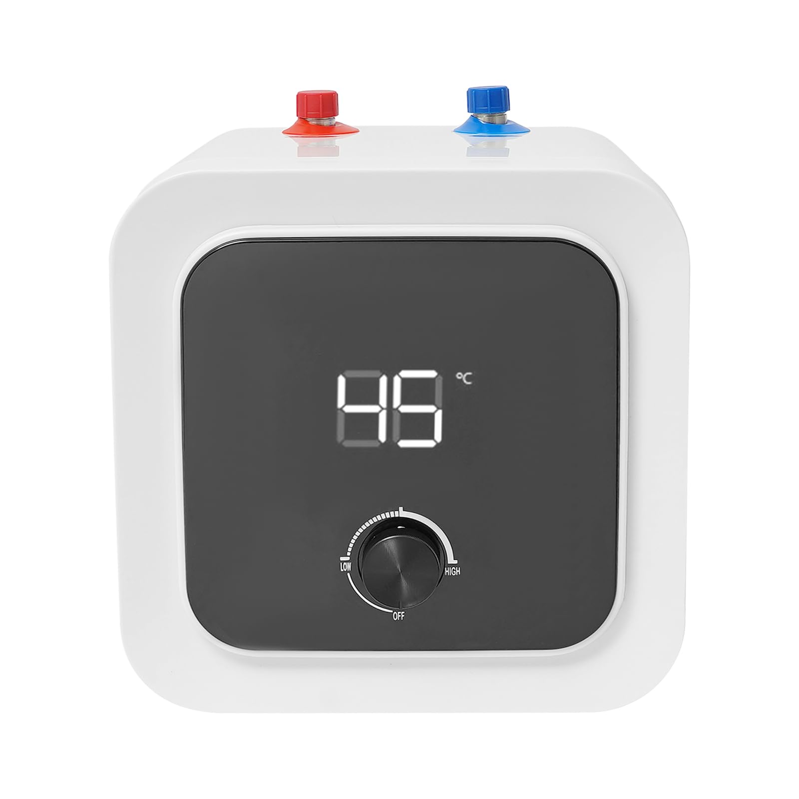 Scaldabagno elettrico istantaneo 8L sottopiano, serbatoio acqua calda 1500W con regolatore di temperatura tubi riscaldanti in acciaio inox 316, scaldabagno per cucina e bagno, protezione IPX4, bianco