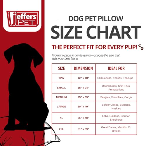 Jeffers Travesseiro confortável para animais de estimação, minúsculo 30,5 x 45,7 cm, azul marinho –
