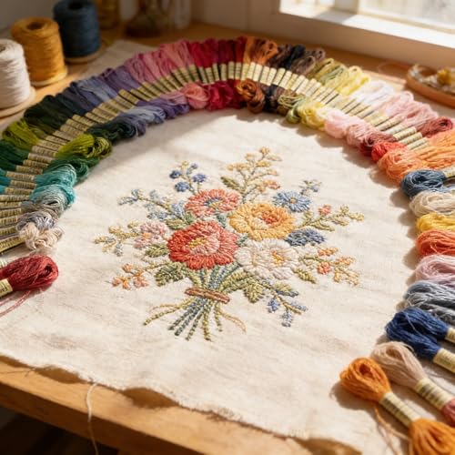 Image of 100 Colors Friendship Bracelet String, 100% Mercerized Cotton Floss 6-Strand, 8.75 Yards /Skein, for DIY Sewing, Cross Stitch & Crafts