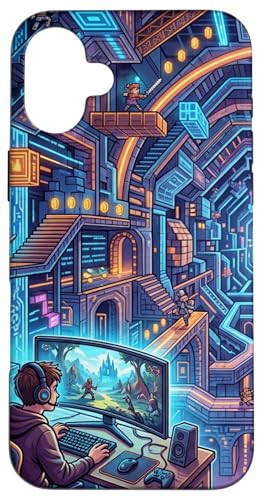 �����I�ȃT�C�o�[�p���N PC �Q�[�}�[ & ���g���ȃs�N�Z�� �A�[�g RPG �t�@���^�W�[ �X�}�z�P�[�X iPhone 16 Plus �p