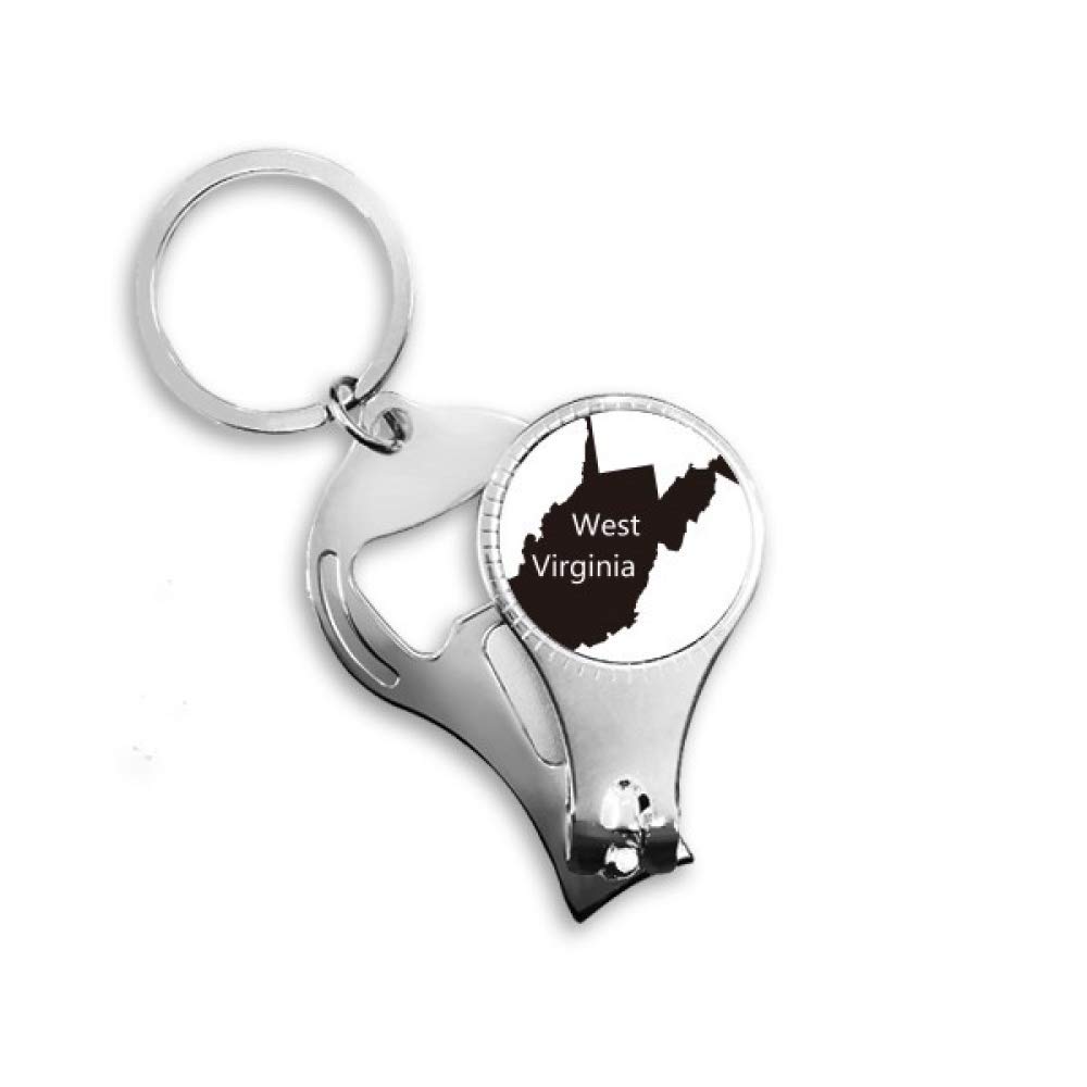 Porte-clés décapsuleur carte Virginie en acier durable et finition premium