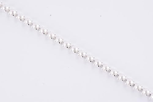 Miniatura 70 de KAOYOO - Cadena con cuentas de diamantes de imitación, 9 metros (10 yardas) para manualidades, joyas y decoración de bodas. Plata con cuentas