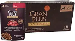 GRANPLUS SACHÊ GOURMET CAO ADULTO CARNE 100g - pack com 18 unidades
