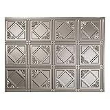FASÄDE Traditional Style/Pattern 4 Decorative Vinyl Backsplash Panel in Brushed Nickel (One 18