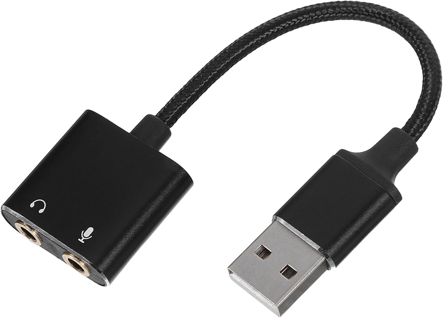 High-Fidelity USB Audio Interface External Sound Card Adapter with Headphone Mic Splitter for PC Tablets Play Compatibility Clear Stable Audio Input and Output Converter