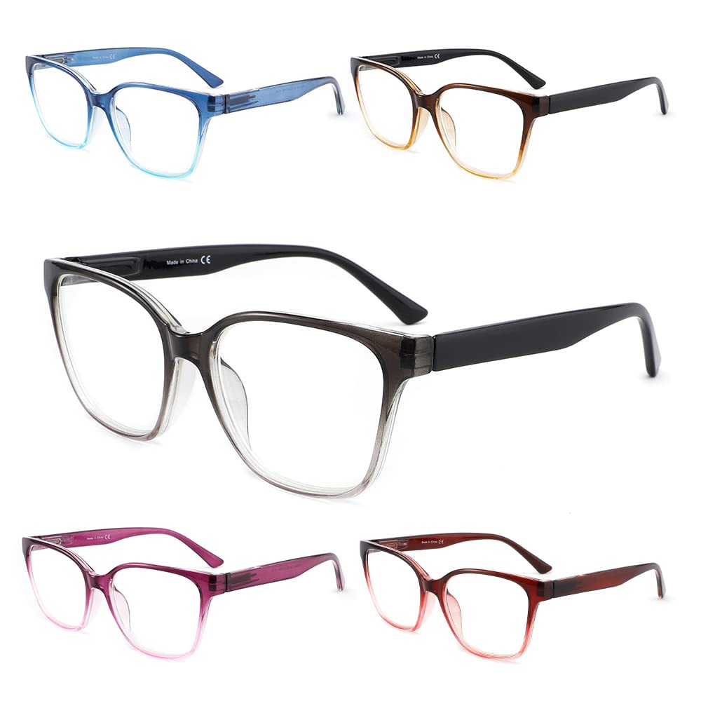 DONGDI Blue Light Blocking Reading Glasses With Spring Hinge Oversized Large Squar Full Frame Computer Readers