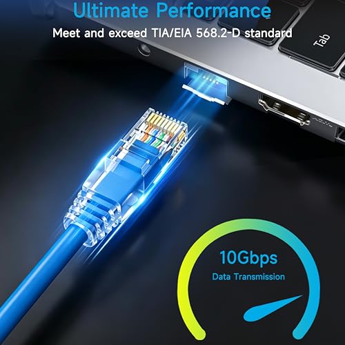 Image of Cat6 Ethernet Patch Cable 1.5 ft (10 Pack), Cat6 Patch Cable for Data Centers, Cat 6 Patch Cable 10G, Network Patch Cables for Home and Enterprise Network -Blue