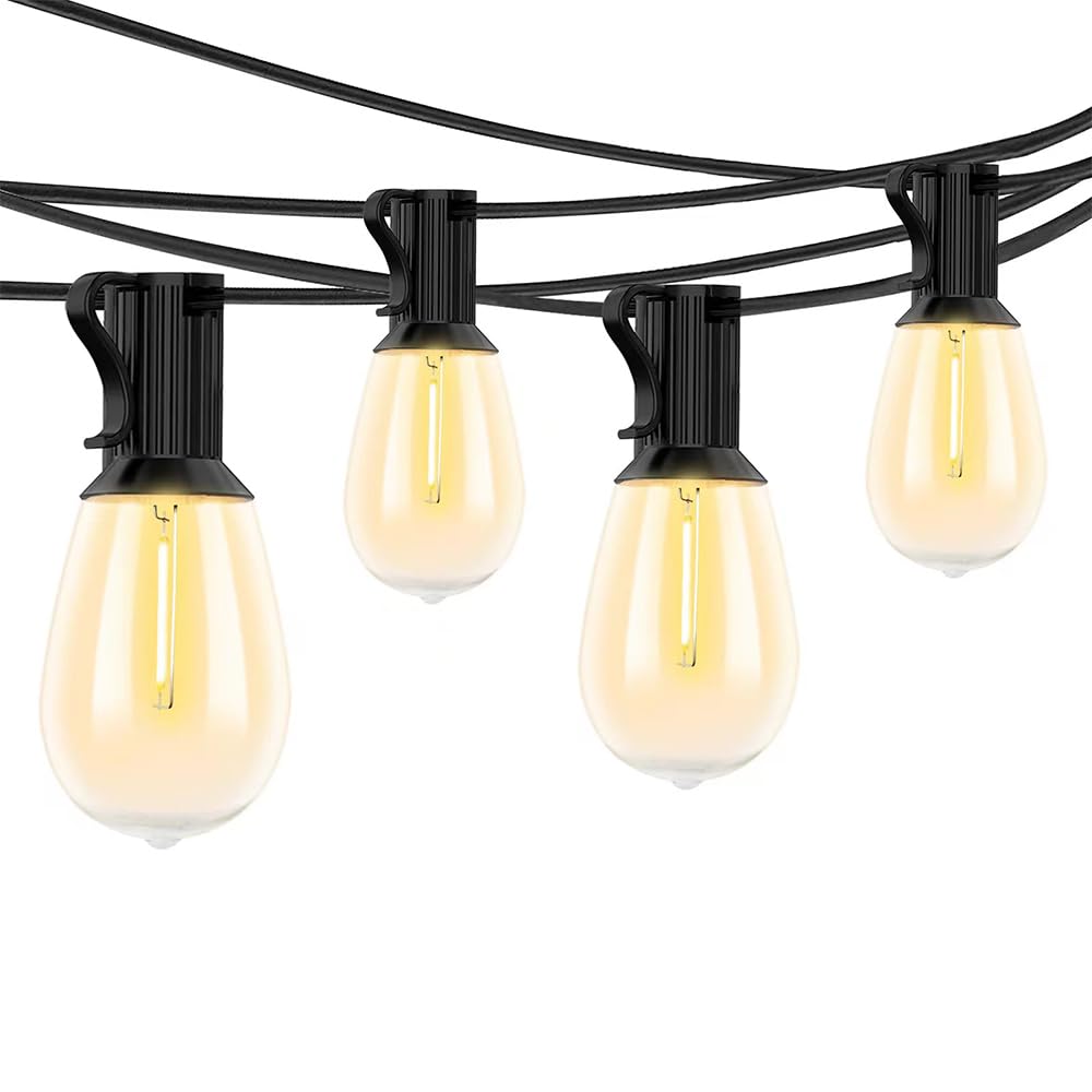 LENDIS Bright LED Outdoor String Patio Lights with 25 Shatterproof ST38LED Bulbs, Outdoor Pendant Lights Waterproof, Suitable for Porch, Deck, Garden, Backyard, Balcony and More