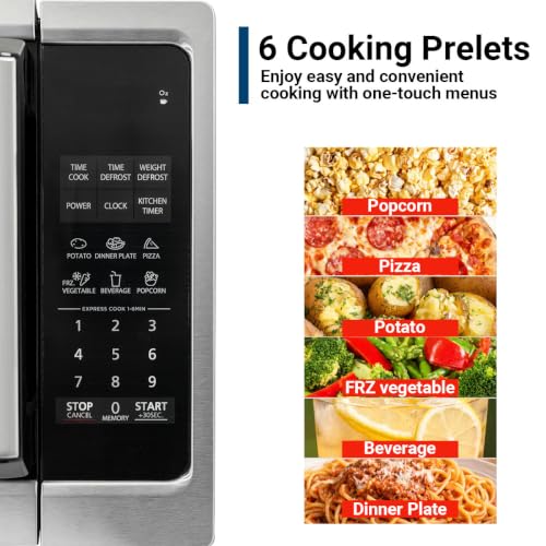 Image of 0.9 Cu Ft Countertop Microwave Oven, 900W Microwave with 10 Power Levels, 6 Auto Menus, Practical Microwave Oven Suitable for Kitchens, Apartments, and Offices