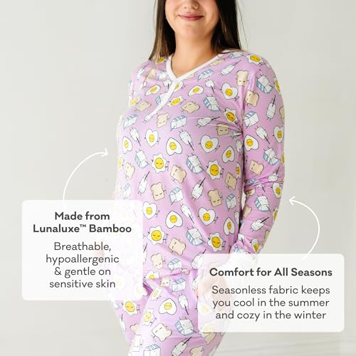 Image of Little Sleepies Womens Pajama Top, Viscose from Bamboo, Henley Button Up Nursing PJs, Family Matching Pajamas for Women Set