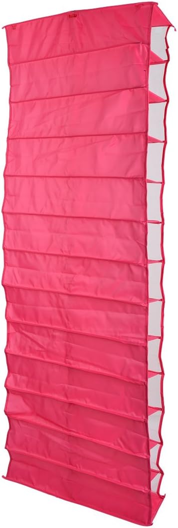PVC Home 26 Pockets Storage Bag Over the Door Hanging Shoes Organizer Fuchsia (id: 69c ad0 fd8 4a4 f17