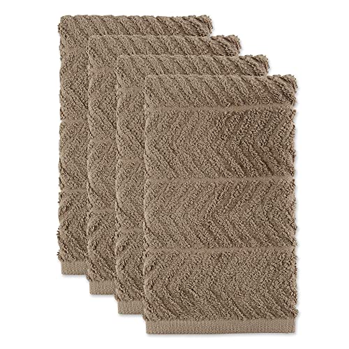 Dii Luxury Barmop Collection Chevron Dishtowel Set, 16X19, Stone, 4 Piece #TOP30