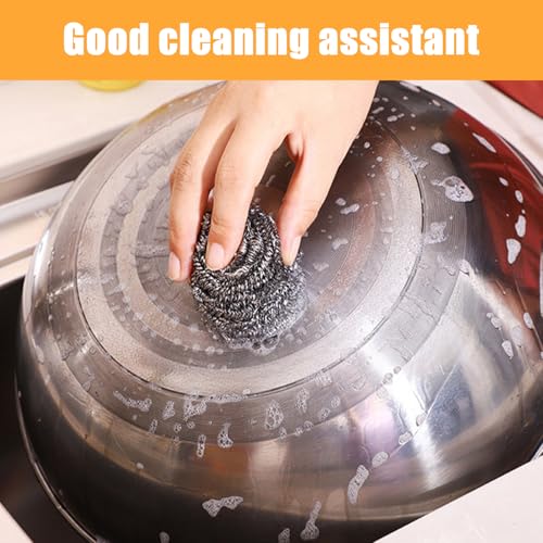 Image of 80 Pcs Stainless Steel Scrubber, 2.36 inch, Flexible Stainless Steel Cleaning Ball Multipurpose Utensil Scrubber Portable Dish Scrubbers Reusable for Kitchen Pot Pan, Dishes, Grills, and Cookware