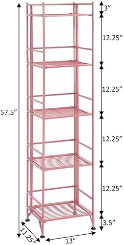 Miniatura 33 de Convenience Concepts Xtra - Estantes de almacenamiento plegables de metal de 5 niveles, organizador de armario para oficina, lavandería, dormitorio