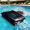 Solar Pool Skimmer Robot, IPX7 Waterproof with Large Capacity Debris Basket, Intelligent Route Planning & Smart Obstacle Avoidance for All Pool Types