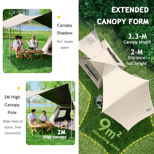Carpa Camping 9 Personas 2 en 1 con Dos Puertas y Ventanas miniatura 4