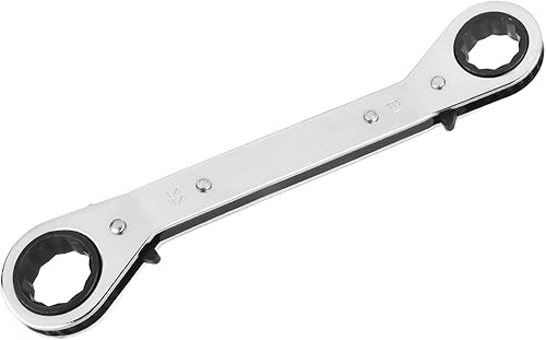 Auniwaig Llave de trinquete reversible de 0.748 in x 0.866 in Cr-v Offset Llave de trinquete de extremo de caja doble llave de trinquete de extremo