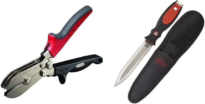 Malco C5R 5-Blade Pipe Crimper and Malco DK6S Double-Sided Smooth and Serrated Duct Knife